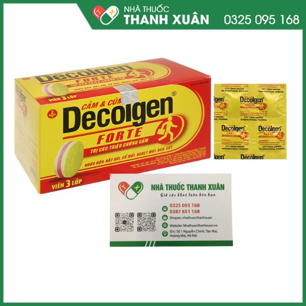 Decolgen Forte trị cảm cúm, nhức đầu, sổ mũi